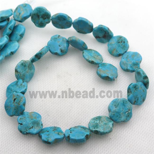 blue Magnesite Turquoise clover beads