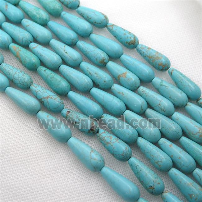 Magnesite Turquoise teardrop beads