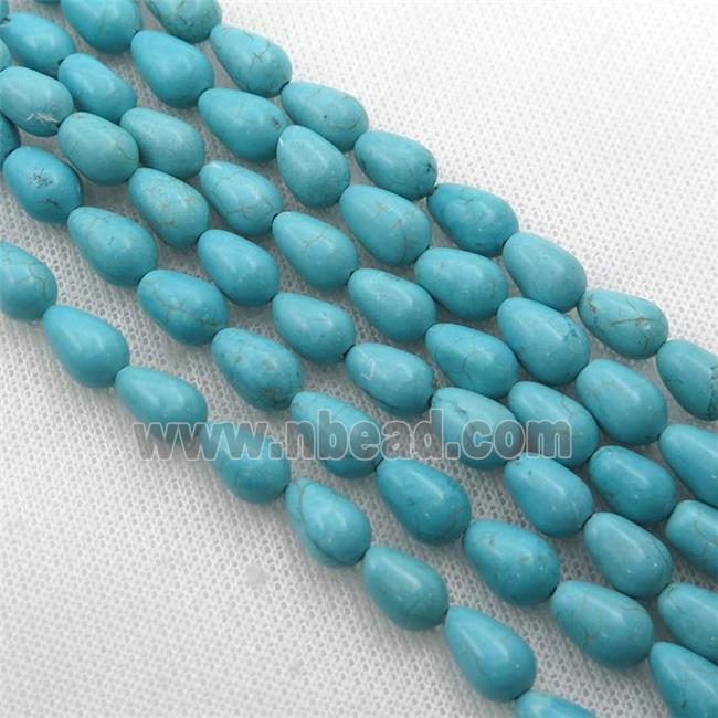 Magnesite Turquoise teardrop beads