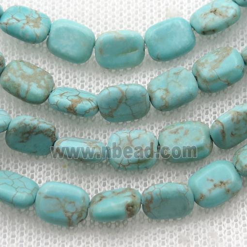 Magnesite Turquoise beads, rectangle
