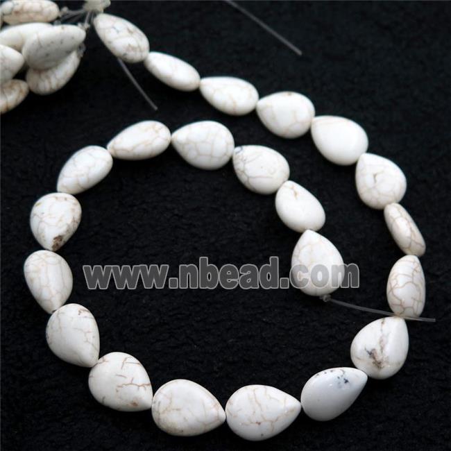 white Magnesite Turquoise beads, teardrop