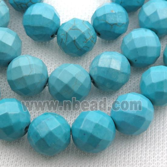 Magnesite Turquoise beads, faceted round