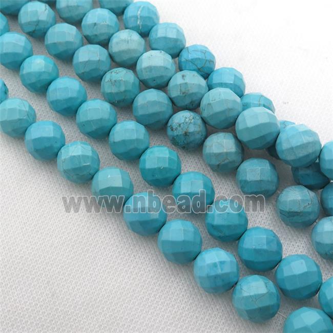 Magnesite Turquoise beads, faceted round