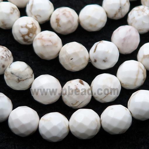 white Magnesite Turquoise beads, faceted round