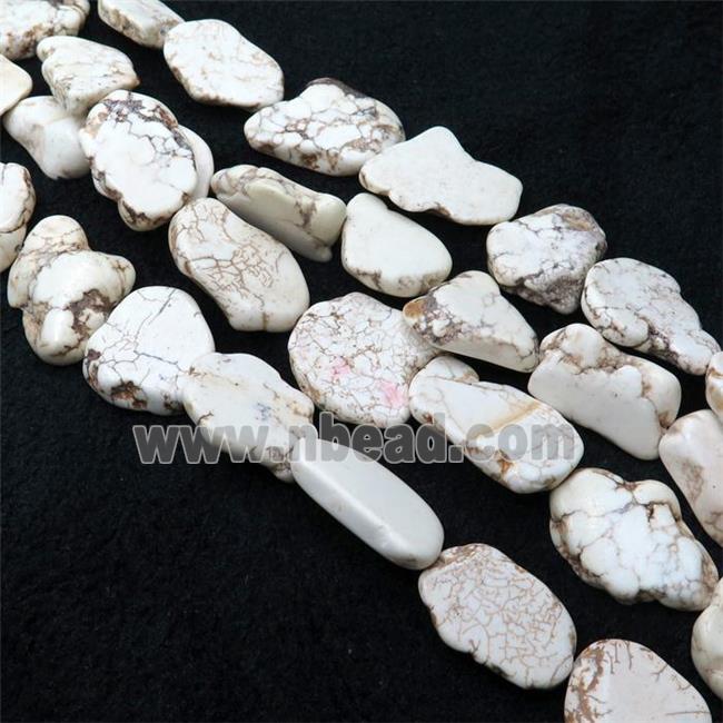 white Magnesite Turquoise slice beads