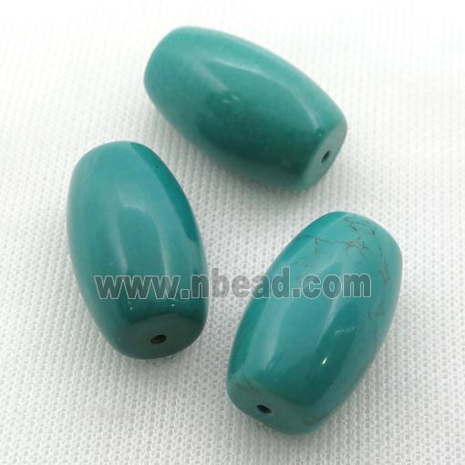 teal Sinkiang Turquoise barrel beads