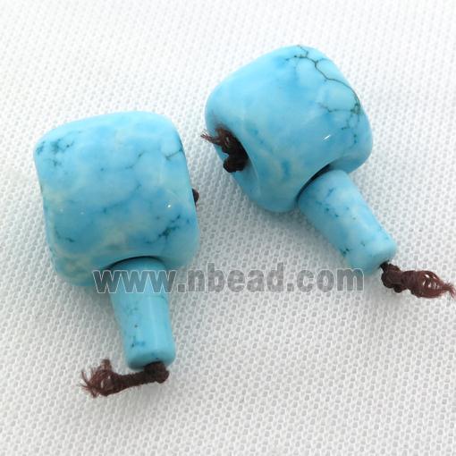 blue Sinkiang Turquoise guru beads