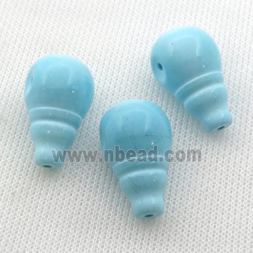 blue Sinkiang Turquoise guru beads, 3holes