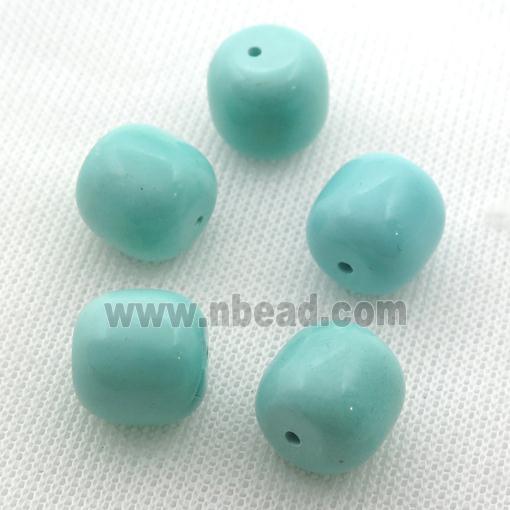 green Sinkiang Turquoise Beads, barrel