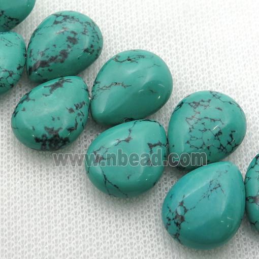Sinkiang Turquoise teardrop Beads, topdrilled
