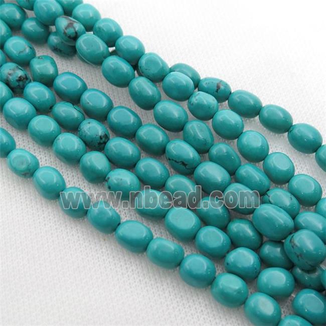 teal Sinkiang Turquoise beads, freeform