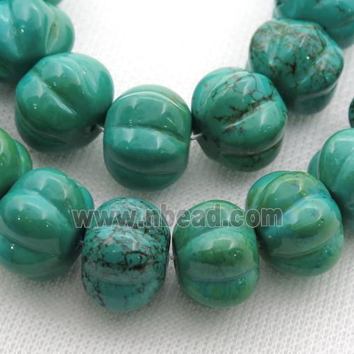 green Sinkiang Turquoise Beads, lantern