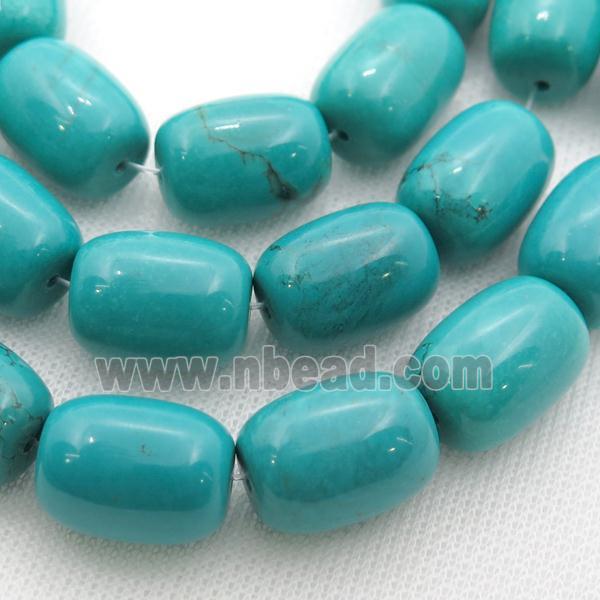 blue Sinkiang Turquoise barrel beads