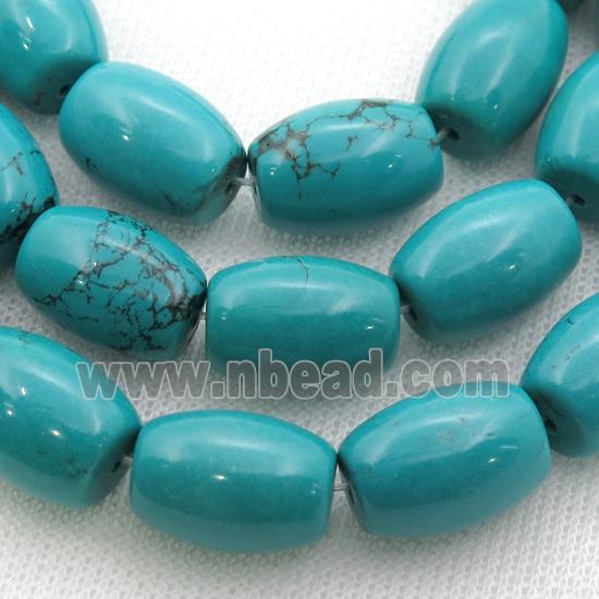 blue Sinkiang Turquoise barrel beads