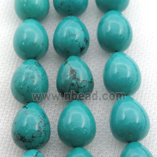 teal Sinkiang Turquoise teardrop beads