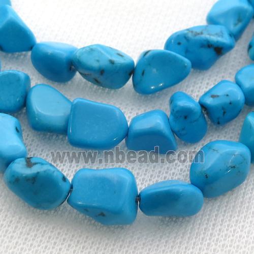 blue Sinkiang Turquoise beads, freeform