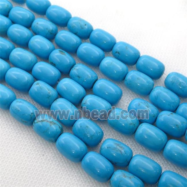 blue Sinkiang Turquoise beads, barrel