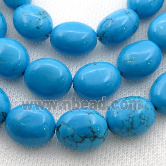 blue Sinkiang Turquoise beads, oval