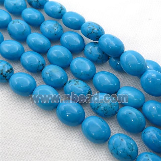 blue Sinkiang Turquoise beads, oval