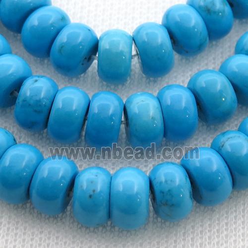 Sinkiang Turquoise rondelle beads, blue