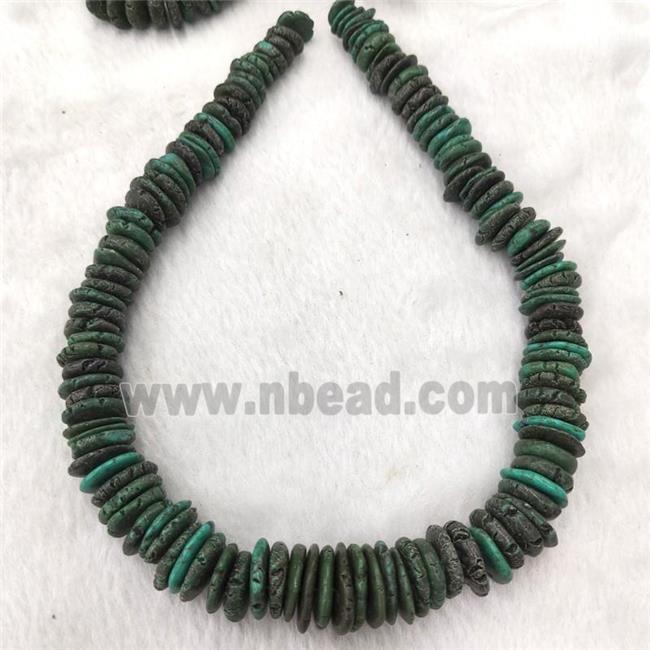 green Synthetic Turquoise graduated heishi beads