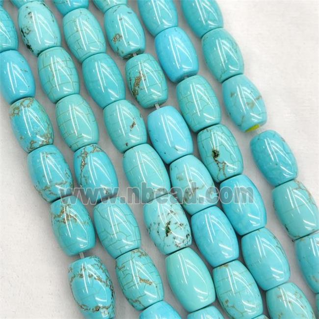 Howlite Turquoise Barrel Beads Teal Dye