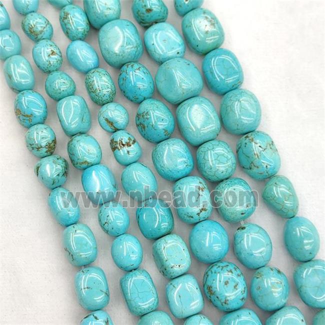 Howlite Turquoise Beads Teal Dye Freeform