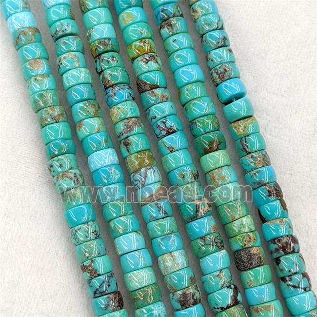 Natural Chinese Hubei Turquoise Heishi Beads Blue