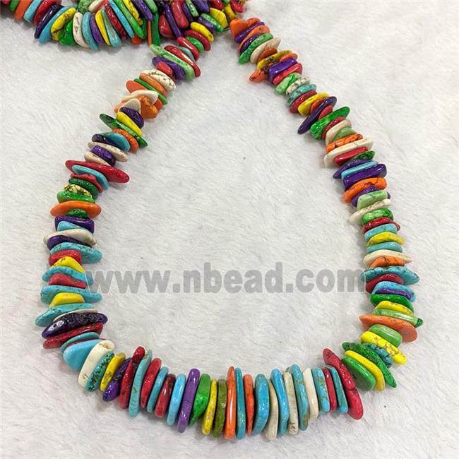 Magnesite Turquoise Beads Dye Mixed Color Graduated Freeform