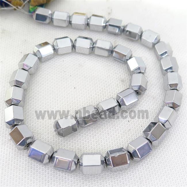 Hematite tube Beads, platinum plated