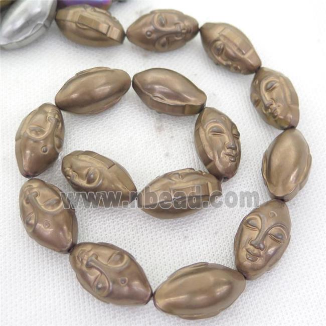 brown Hematite buddha Beads
