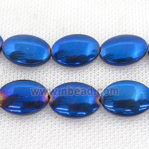 blue Hematite oval beads