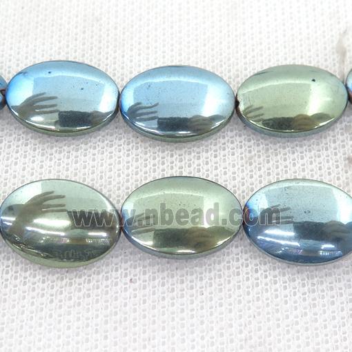 green Hematite oval beads