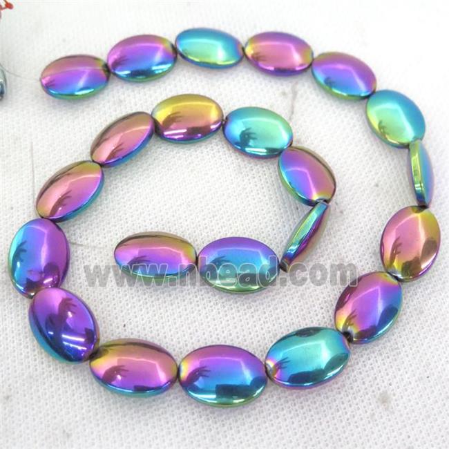 rainbow Hematite oval beads