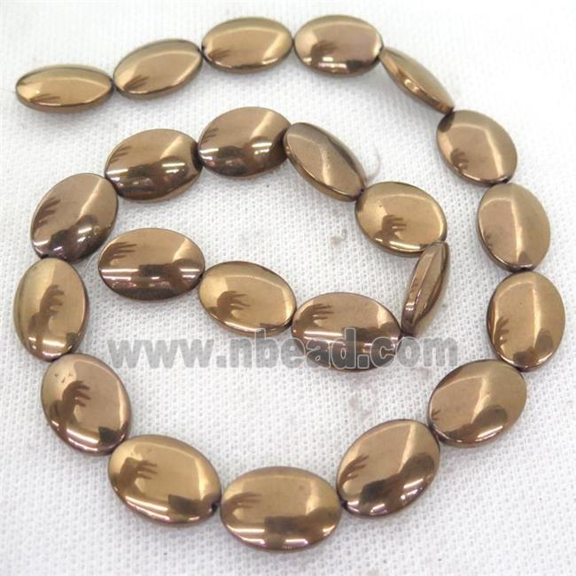 brown Hematite oval beads