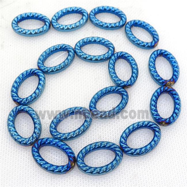 blue Hematite oval beads