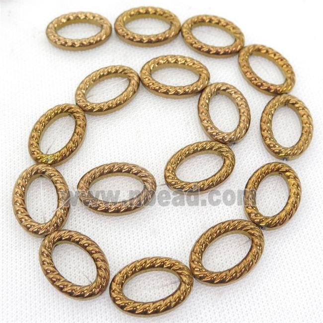 brown Hematite oval beads