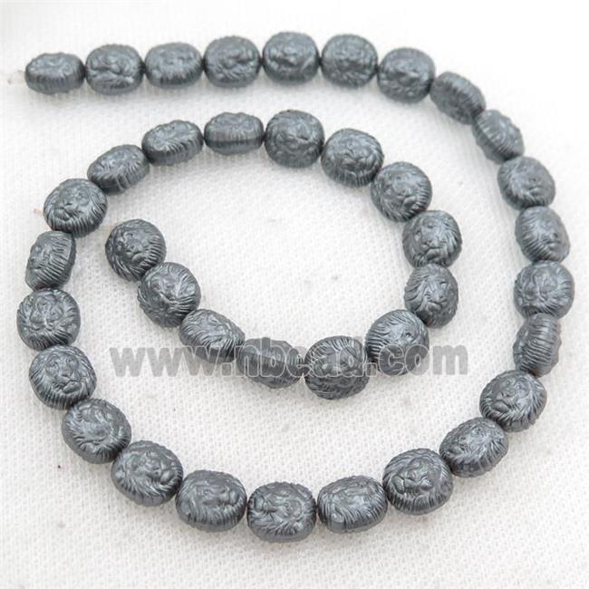 matte black Hematite Lion Beads