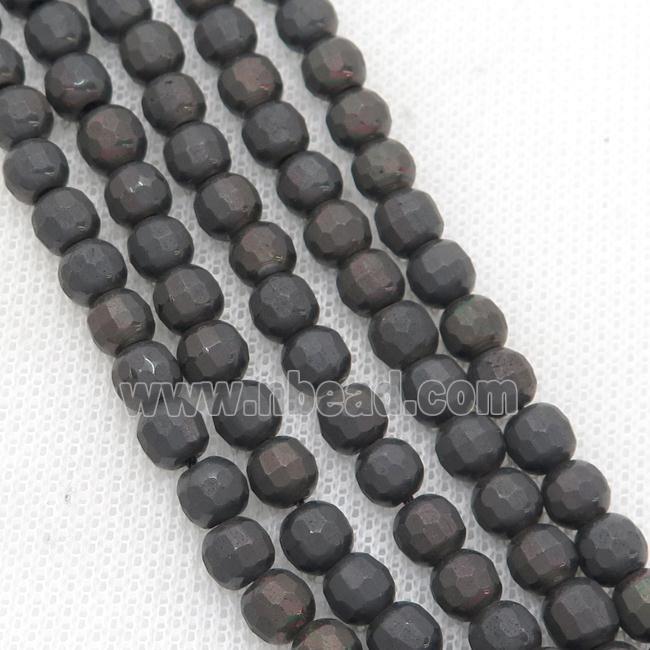 Black Chocolate Hematite Beads Faceted Round