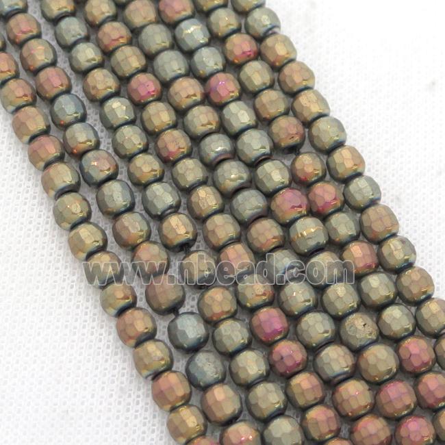Hematite Beads Faceted Round