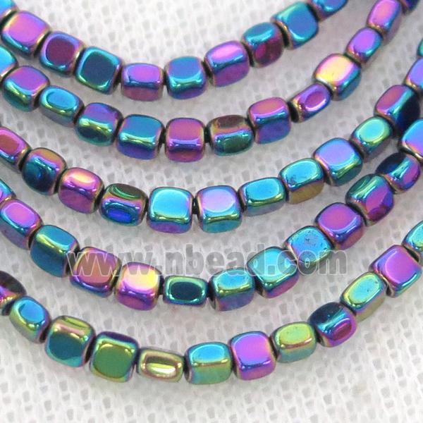 Rainbow Hematite Beads Square