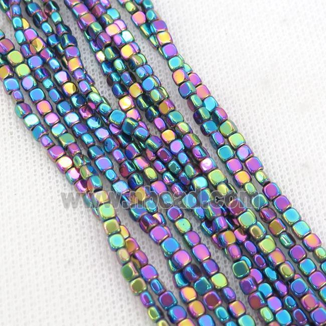 Rainbow Hematite Beads Square