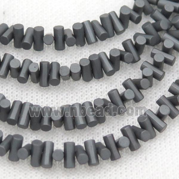 Black Hematite Beads Stick Matte
