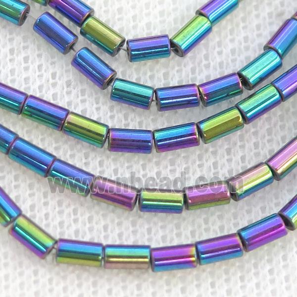 Rainbow Hematite Tube Beads