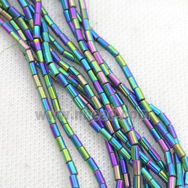 Rainbow Hematite Tube Beads