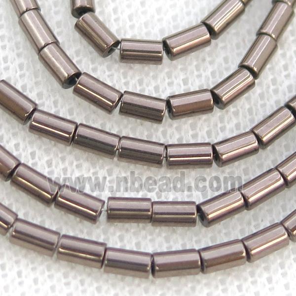 Chocolate Hematite Tube Beads