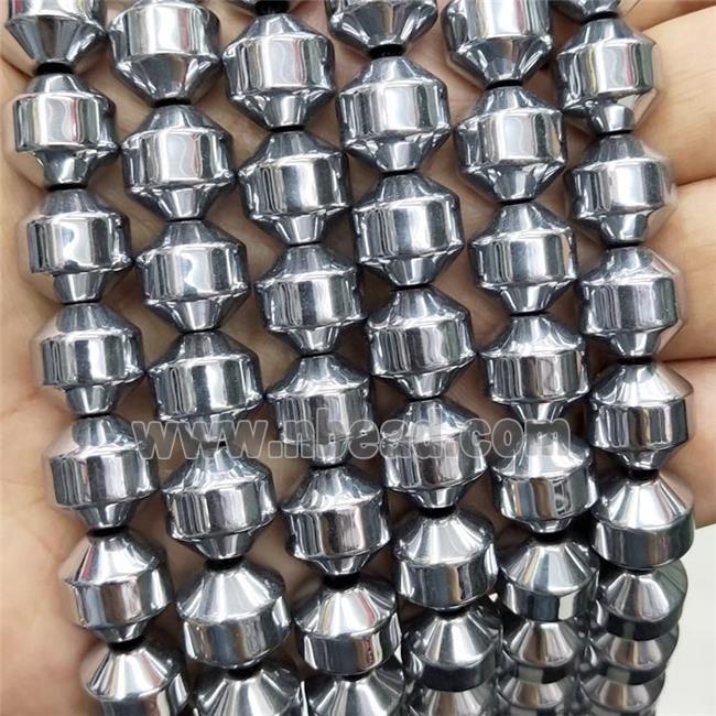 Hematite Bullet Beads Awl Platinum Plated