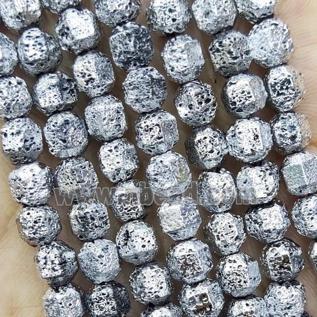 Hematite Bullet Beads Shiny Silver Electroplated