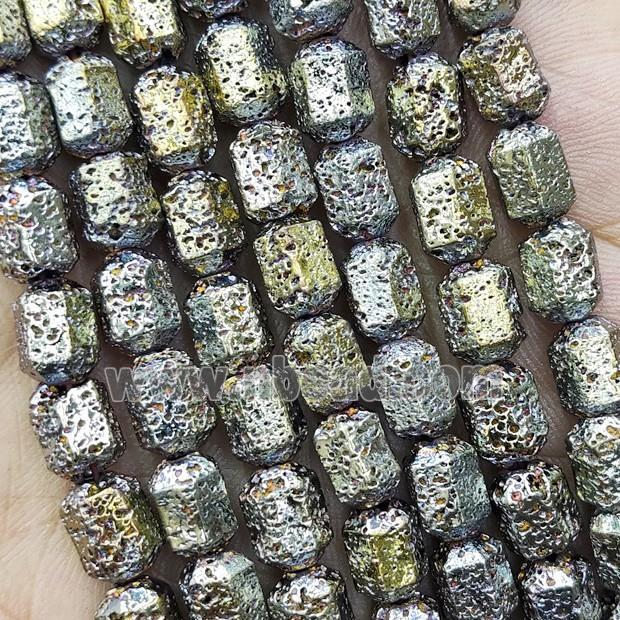 Hematite Bullet Beads Green Electroplated