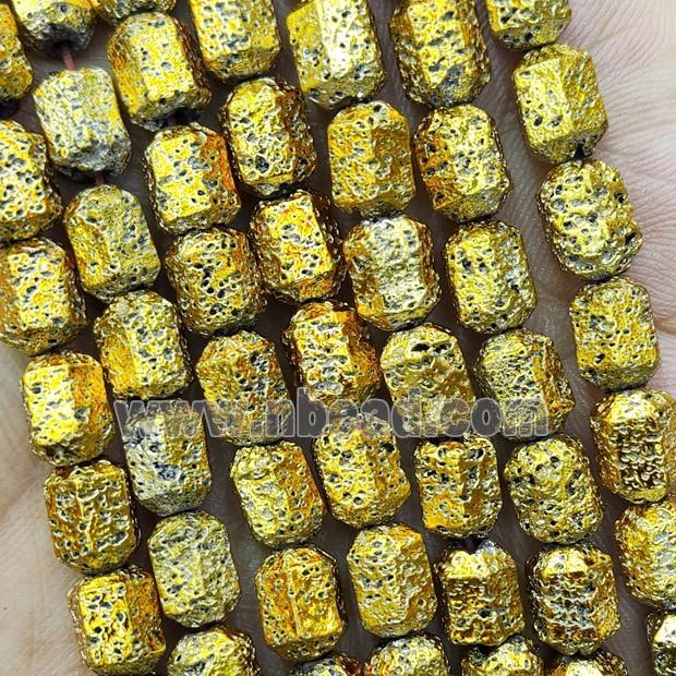 Hematite Bullet Beads Golden Electroplated